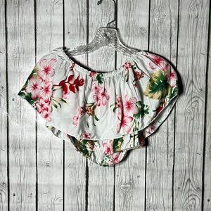 Just From Bali NWT Crop Top Tropical Floral One Size